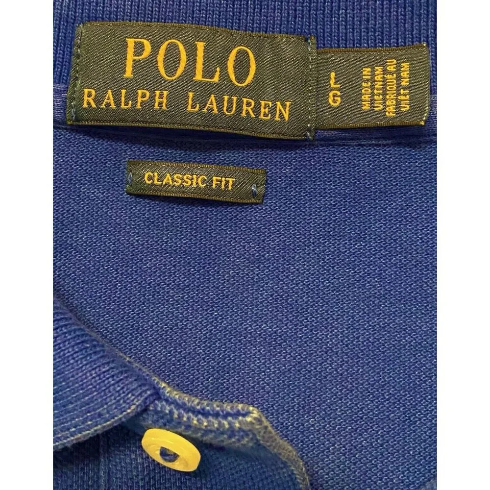 Polo Ralph Lauren Men's L Classic Fit P-15 Offshore Sailing Team Polo Shirt Blue